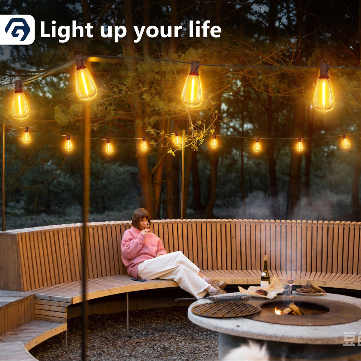 GPATIO Garden Lights, 30FT/9M LED Festoon Lights with 16 Shatterproof Bulbs