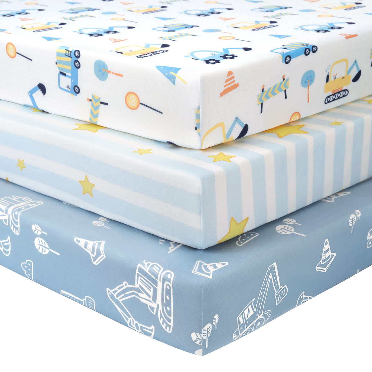 Cot Bed Sheets 140 x 70cm Fitted, 3 Pack Baby Cot Sheets, Ultra Soft & Silky Smooth Microfiber Toddler Bed Sheets Pink Rainbow