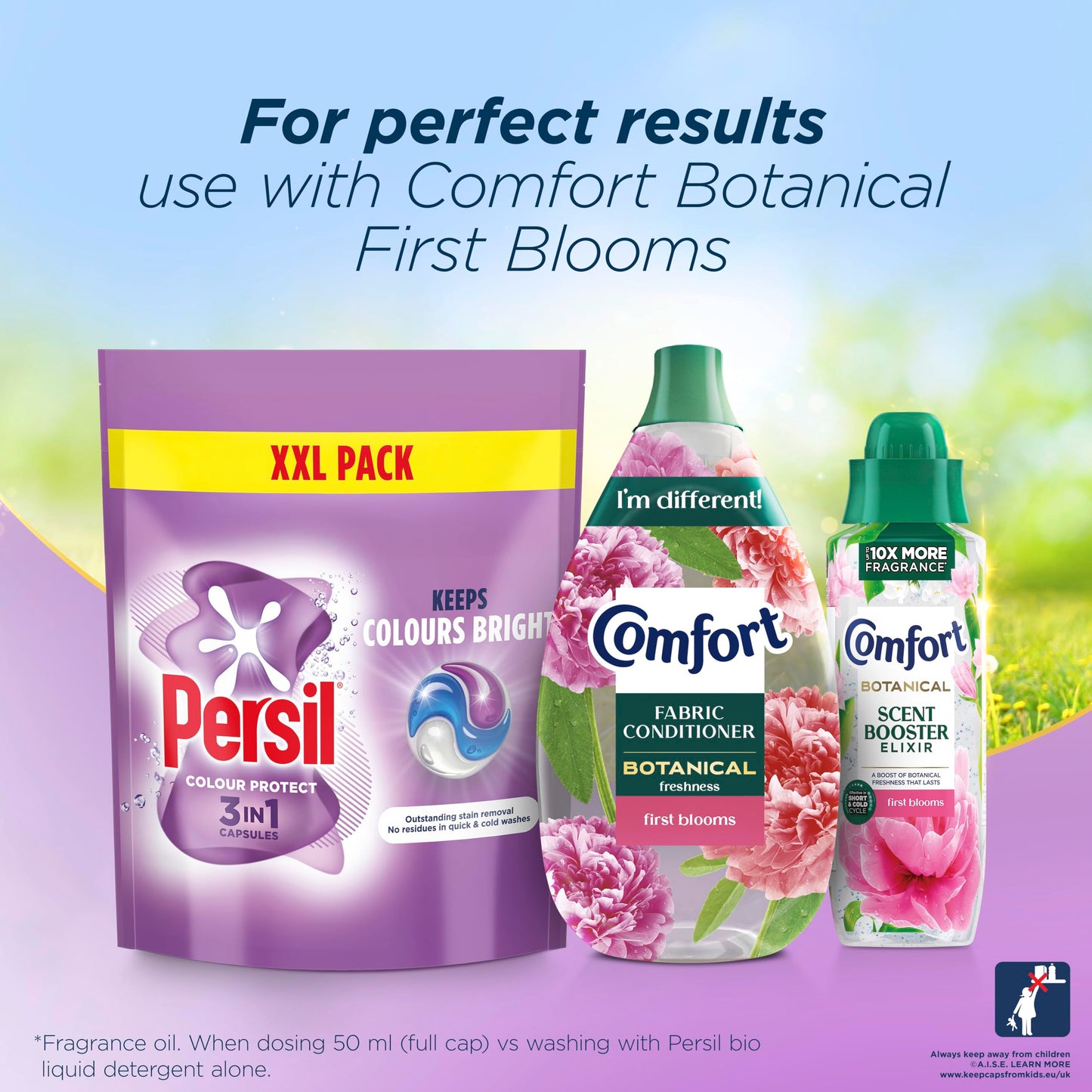 Persil Bio 3 in 1 Washing Capsules 1st time removal of tough stains outstanding stain removal in quick & cold washes 48 washes