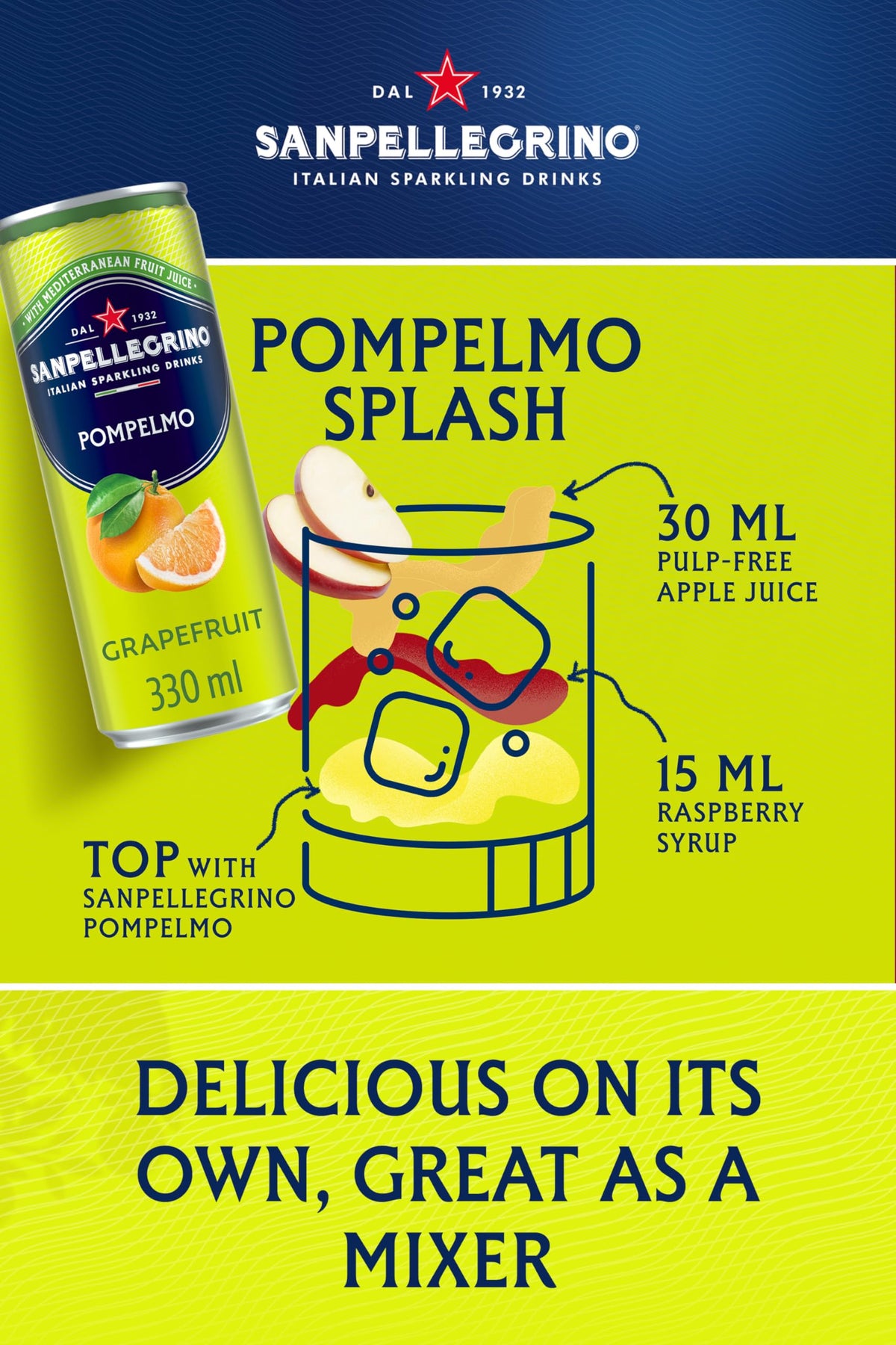 San Pellegrino Italian Sparkling Drinks Tastefully Light Sparkling Orange Canned Soft Drink 12 x 330ml | 64k Cals per Can (Pack of 2)