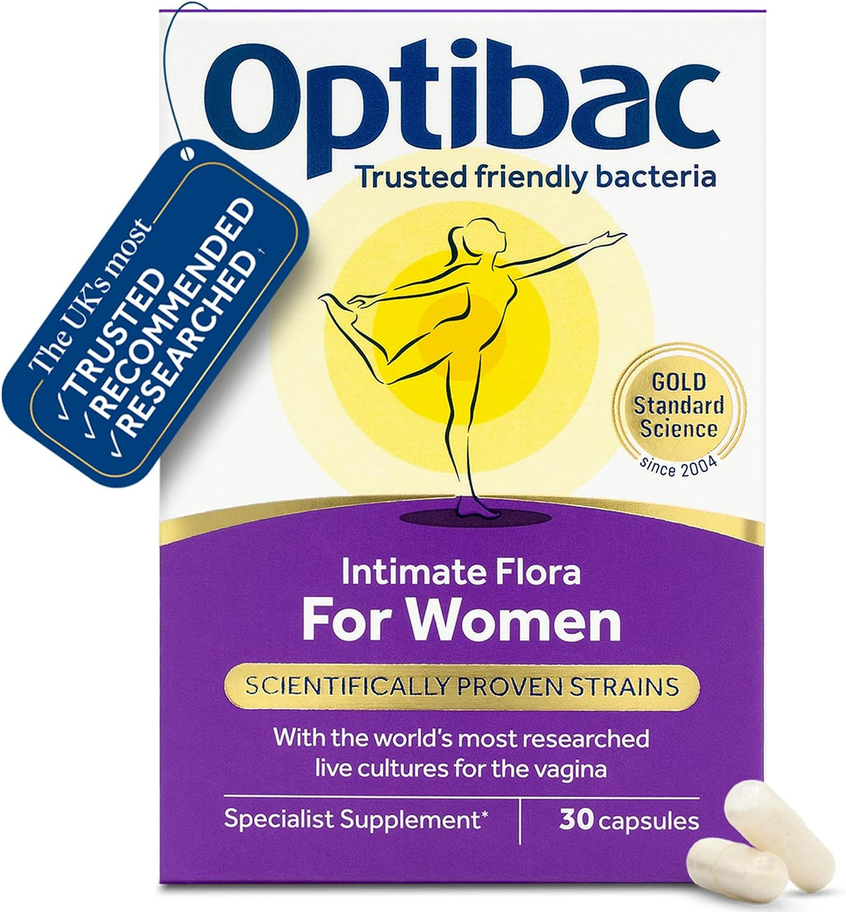 Optibac for Women - Vaginal Live Cultures Supplement - 30 Vegan Capsules
