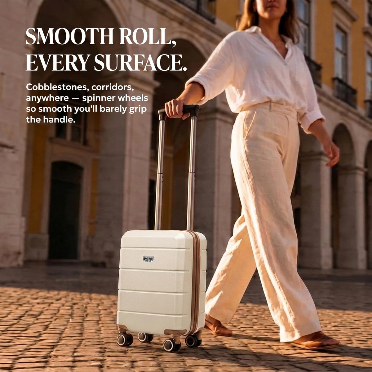 LUGG Jetset 40cm Suitcase 40x30x20cm, Ryanair Compatible Underseat Size, Hard Shell ABS, Spinner with Removable Wheels, Lightweight Travel Luggage, 1 Year Warranty