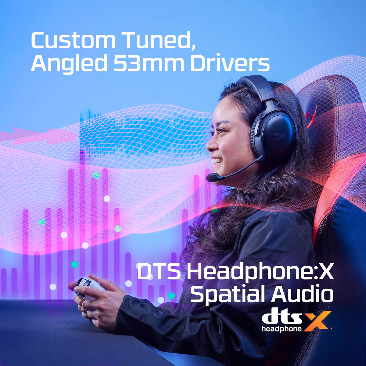 HyperX Cloud III – Wired Gaming Headset, PC, PS5, Xbox Series X|S, Angled 53mm Drivers, DTS, Memory Foam, Durable Frame, Ultra-Clear 10mm Mic, USB-C, USB-A, 3.5mm, Black/Red