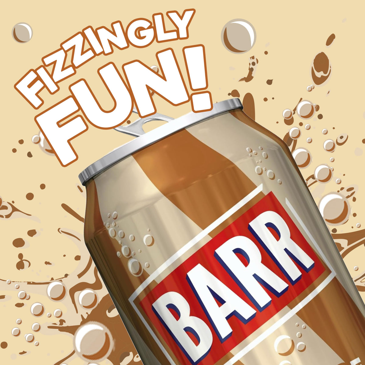 Barr Cream Soda Zero Sugar Sparkling Soft Drink, 24 Pack, 330ml Cans