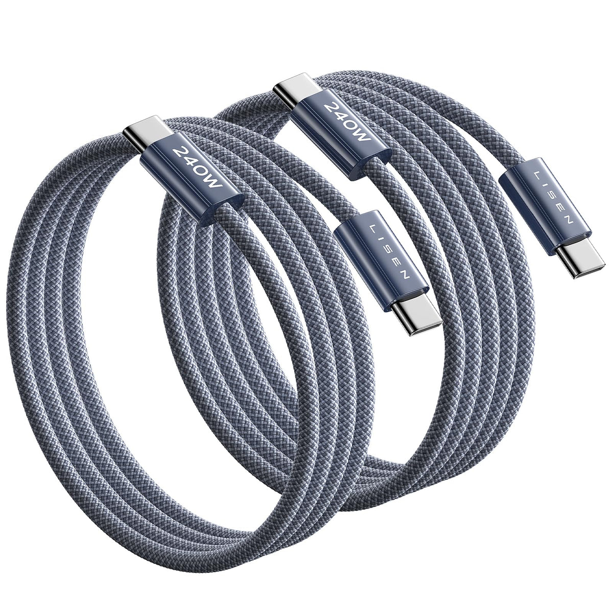 LISEN 240W USB C to USB C Cable 2-Pack, 2m USB C Charger Cable Fast Charger
