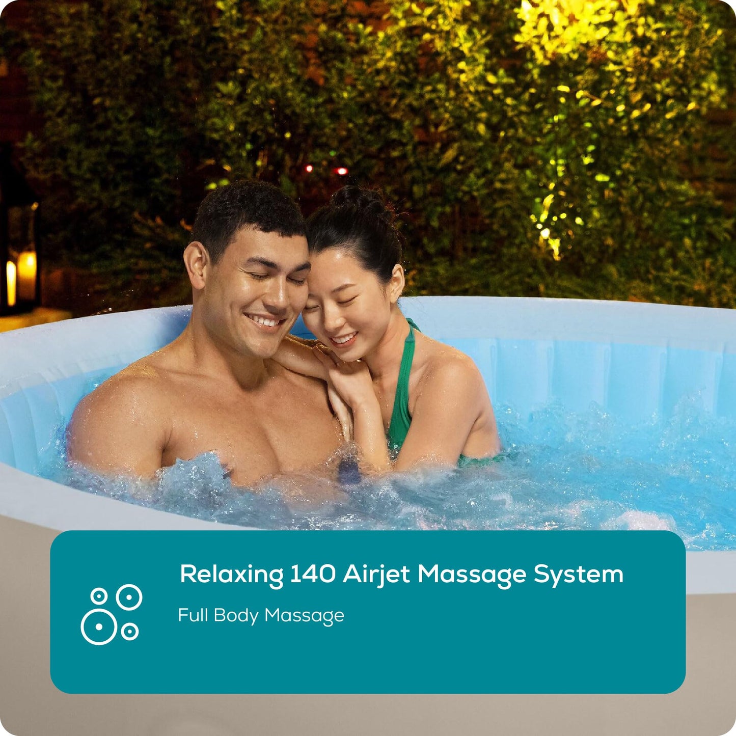 Lay-Z-Spa Paris Luxe AirJet Inflatable Hot Tub with 140 AirJets, LED Lighting System, FreezeShield, Energy-Saving Timer & Ultra-Durable TriTech Construction, Fits Up to 6 People