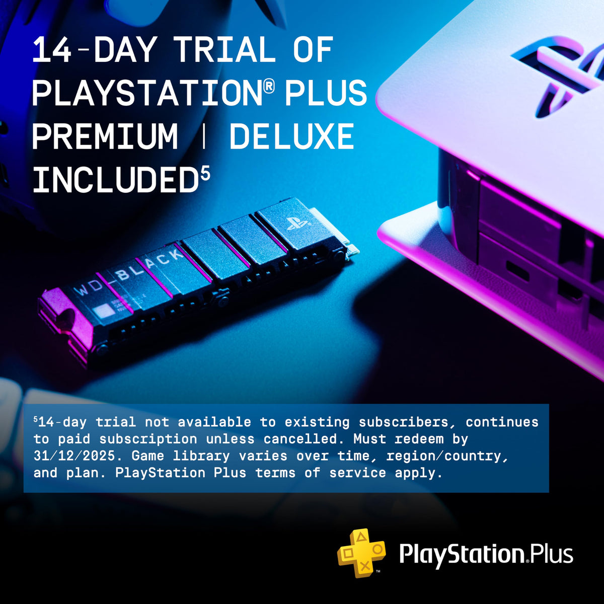 WD BLACK SN850P 2TB PS5 SSD (Officially Licensed for PlayStation 5, Read Speeds Up to 7300 MB/s, M.2 2280 PCIe NVMe, Exclusive Heatsink Design, Internal Gaming SSD)