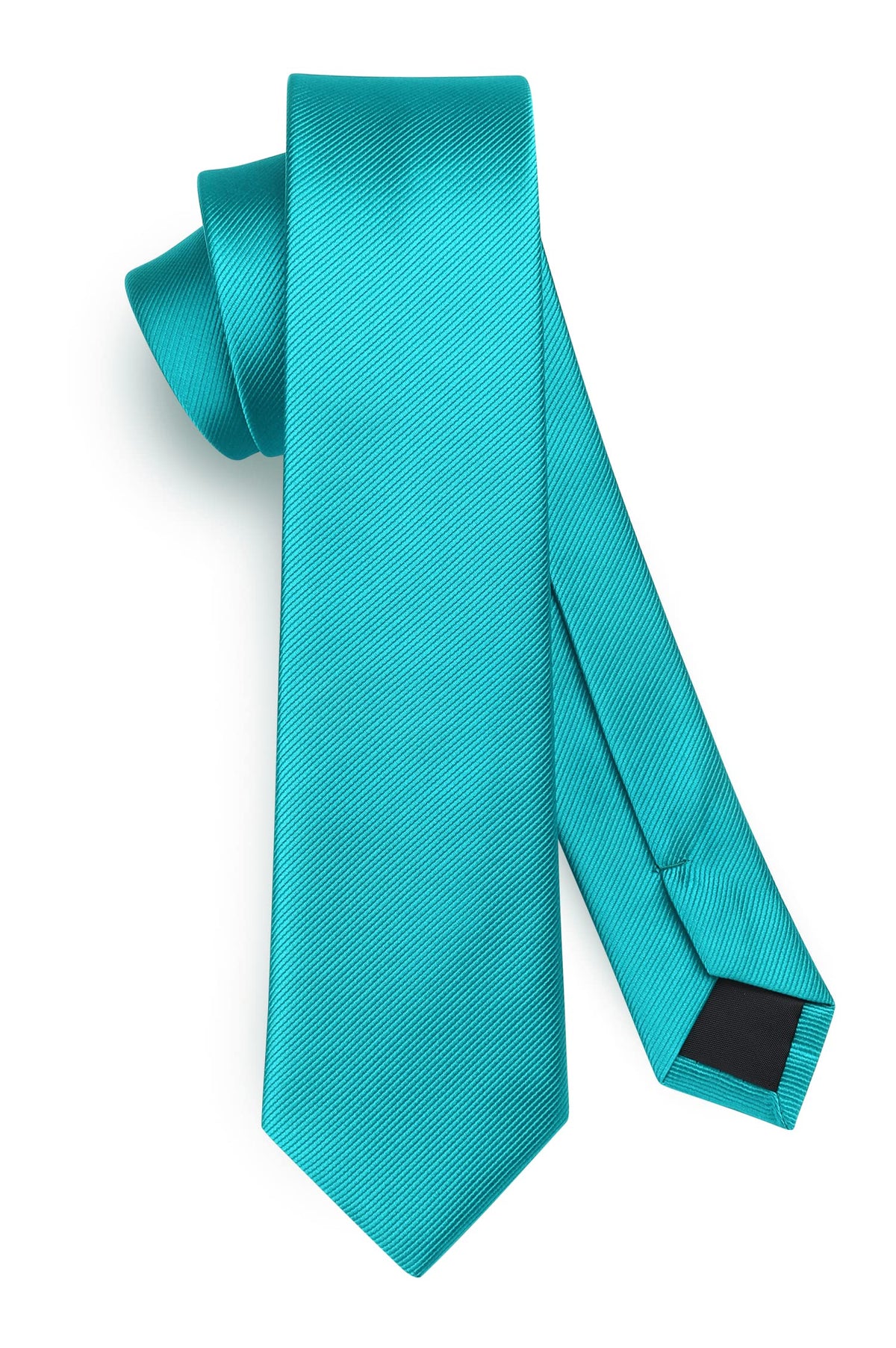 HISDERN Skinny Tie Solid Color 6cm Slim Ties for Men Wedding Classic Formal Business Necktie