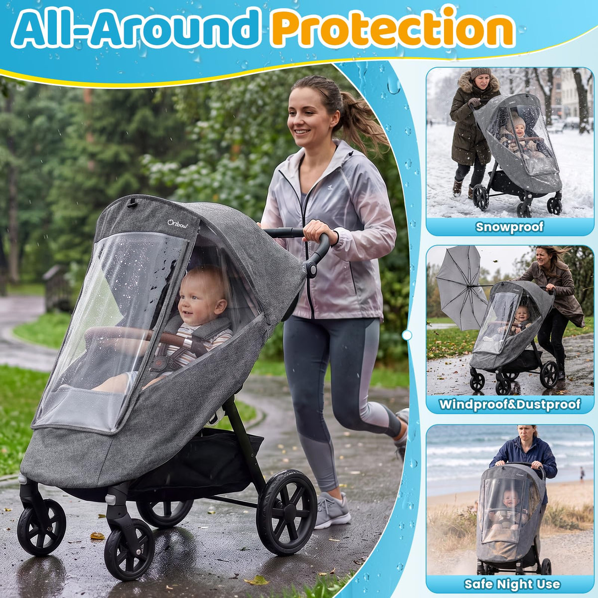 Orzbow Universal Rain Cover, Easy Access Door