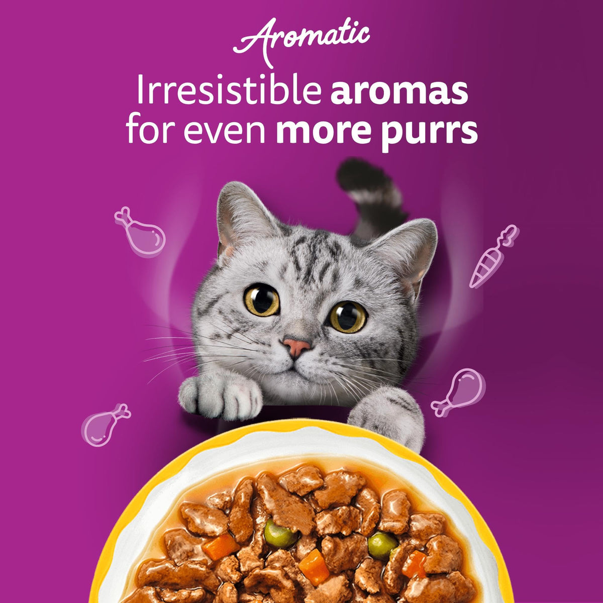 WHISKAS AROMATIC Adult Wet Cat Food in Gravy 40x85g Fragrant Fusions