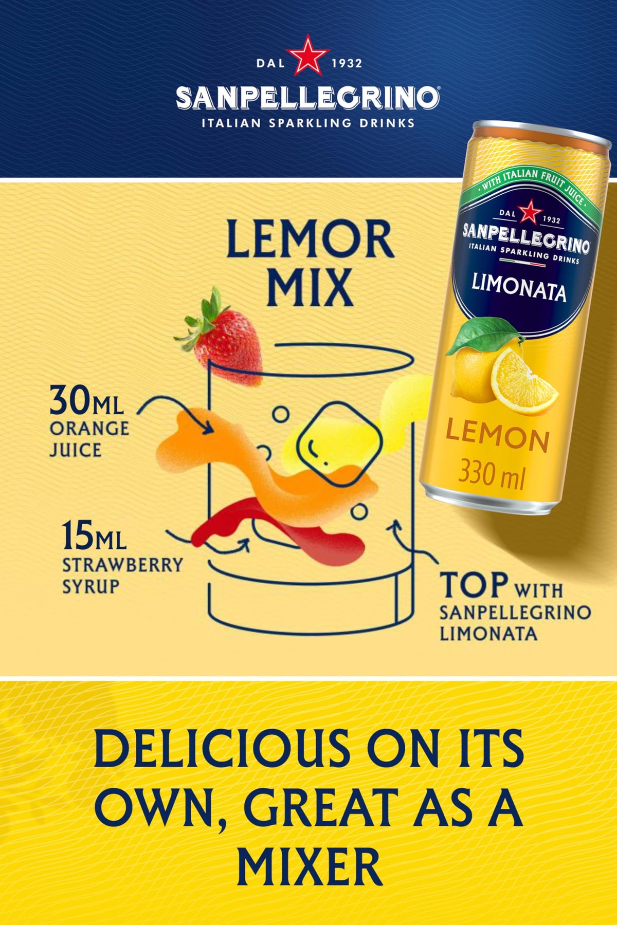 San Pellegrino Italian Sparkling Drinks Tastefully Light Sparkling Orange Canned Soft Drink 12 x 330ml | 64k Cals per Can (Pack of 2)