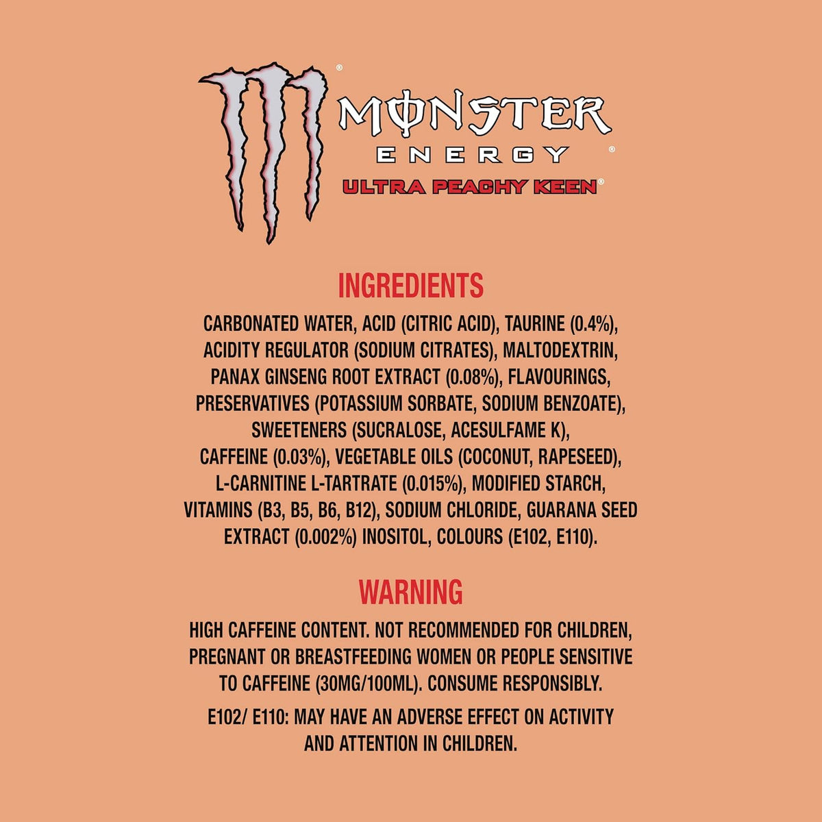Monster Energy Peachy Keen 500mlx12