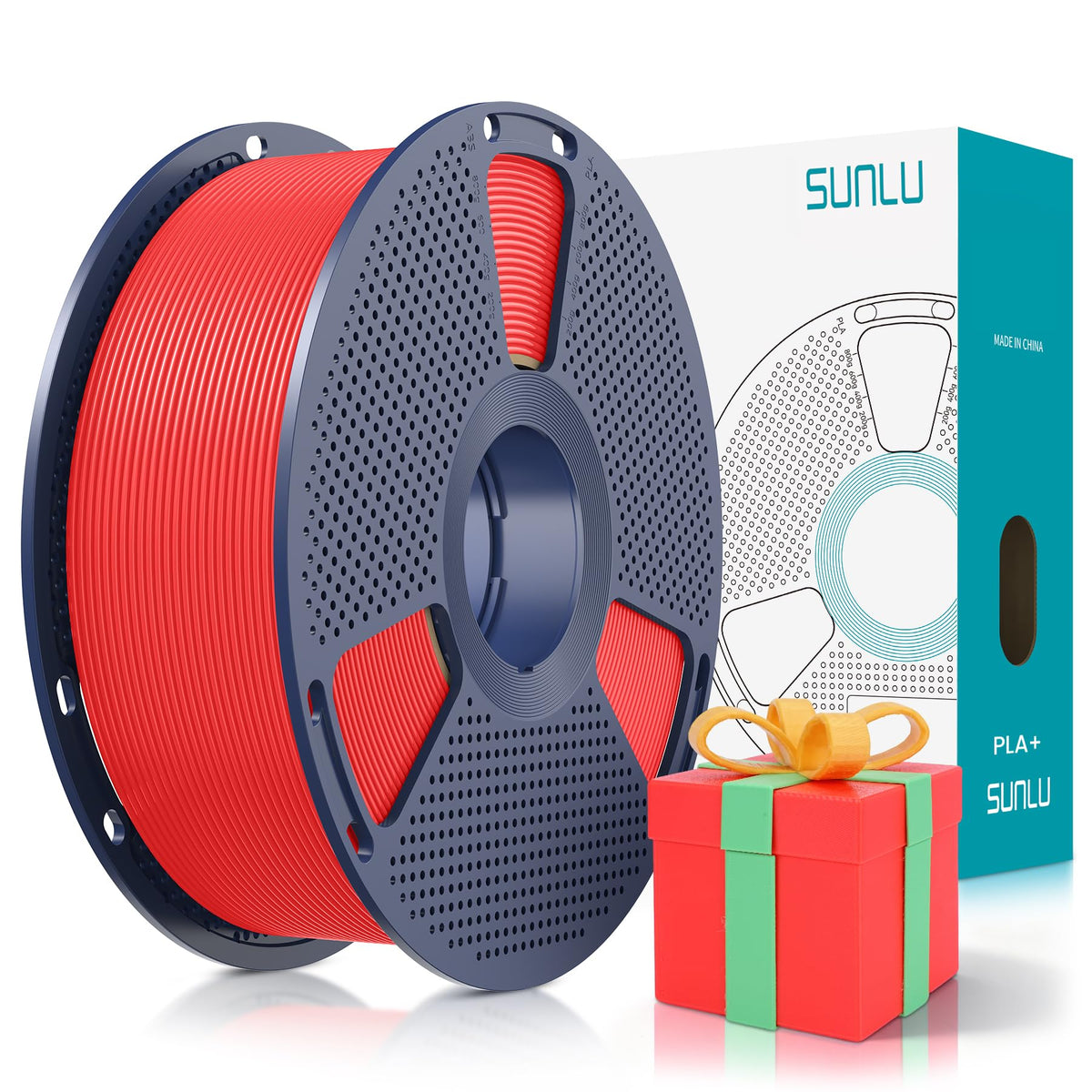 SUNLU PLA+ 3D Printer Filament, Tougher PLA Plus Filament 1.75mm, 1KG Black