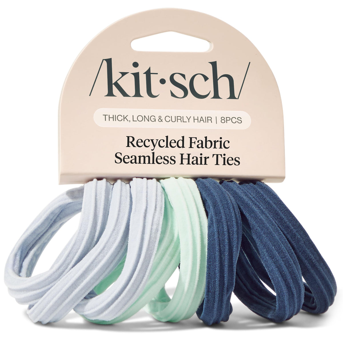 Kitsch Soft Nylon Hair Ties No Damage 6pcs - Black