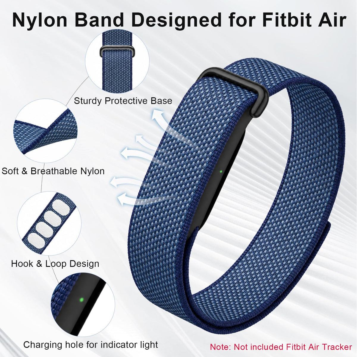 Compatible with Google Fitbit Air Strap Nylon Loop Sport Replacement Band