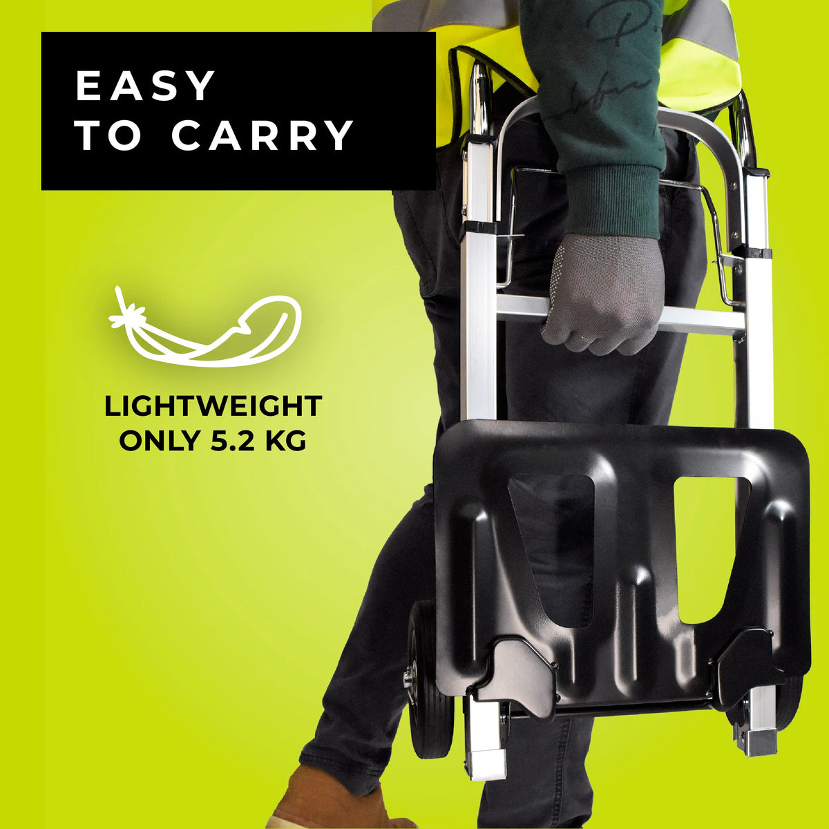 WMR Heavy Duty Folding Aluminium Hand Truck Trolley | Multi-Purpose Sack Barrow Cart | Lightweight & Durable Aluminium Trolley for Luggage, Groceries, Office, Warehouse | 80KG Load Capacity