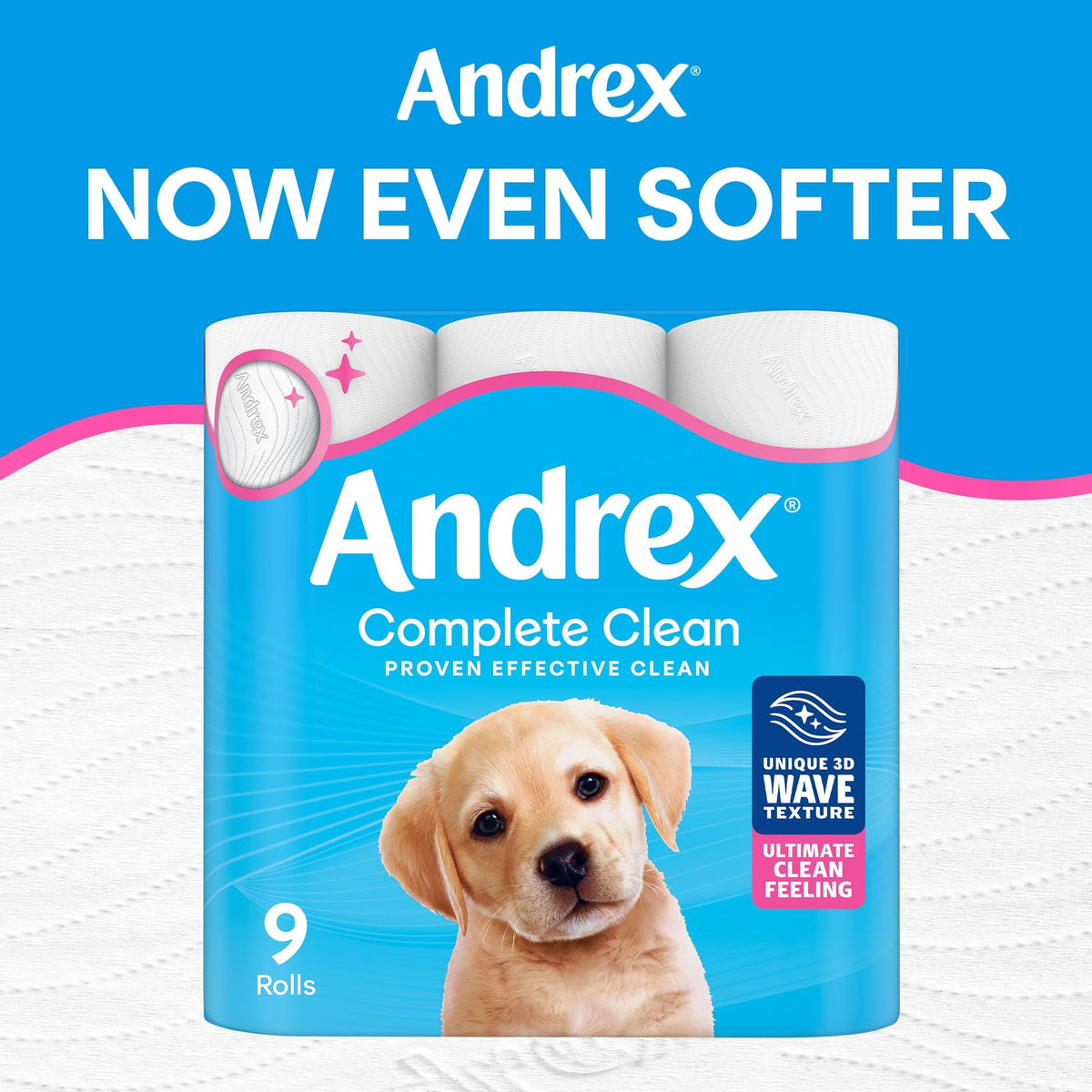 Andrex Complete Clean Toilet Roll - 24 Toilet Rolls, Bulk Buy