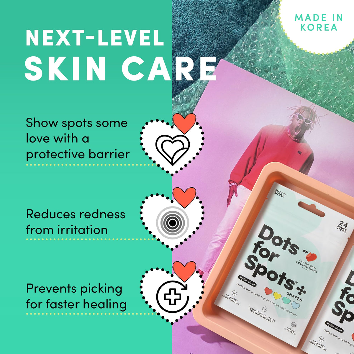 Dots for Spots Oval Spot Patch with Micro Darts - Pack of 9 Translucent Spot Treatment Stickers Infused With Niacinamide & Salicylic Acid - Fast-Acting, Vegan & Cruelty Free Skin Care