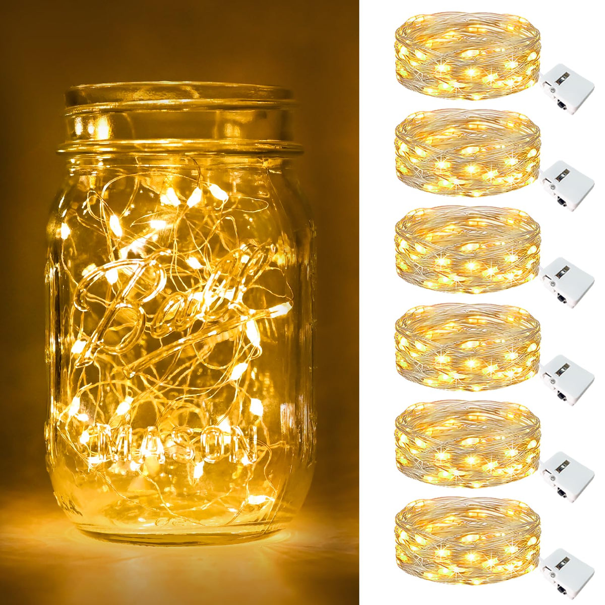 btfarm 12 Pack 3 Modes Fairy Lights Battery Operated, 2M 20LED String Light