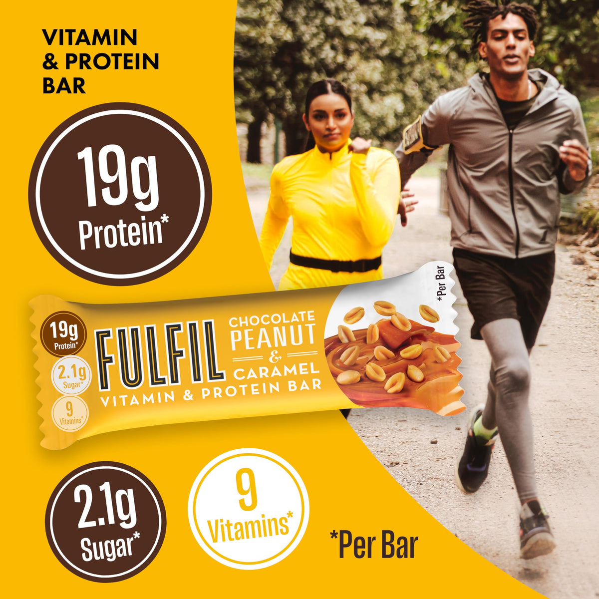 FULFIL Vitamin and Protein Bars, Chocolate Salted Caramel Flavour, 15 x 55g