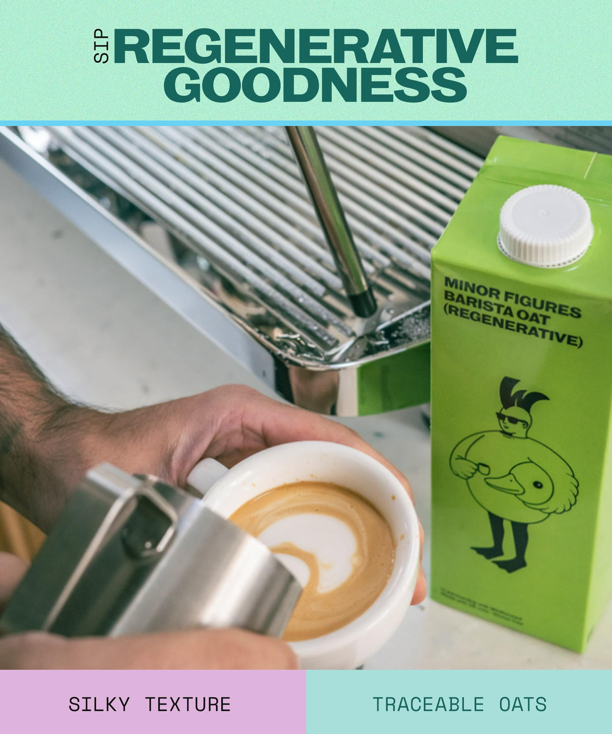 Minor Figures Barista Oat (Organic) – Perfect for Smooth, Silky Coffees – Vegan – Non-Dairy – Shelf-Stable – 1L x 6 Cartons