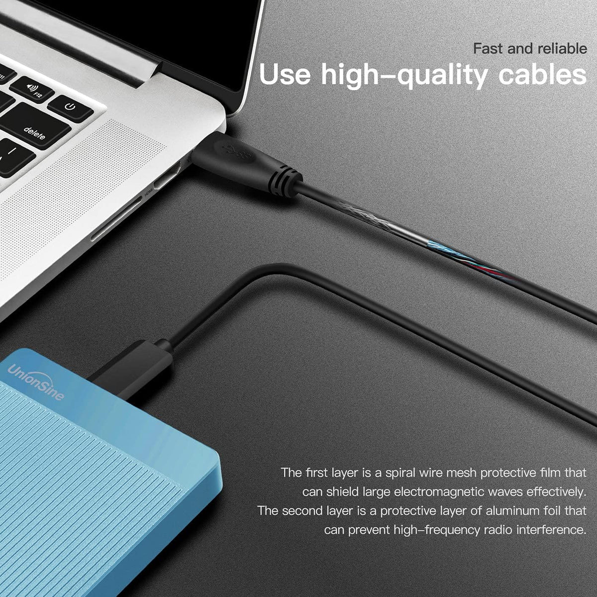 UnionSine External Hard Drive 1TB Ultra Slim Portable Hard Drive USB 3.0 HDD Storage Compatible for PC,Mac, Laptop, Xbox, Xbox one, PS4(Blue) HD2510