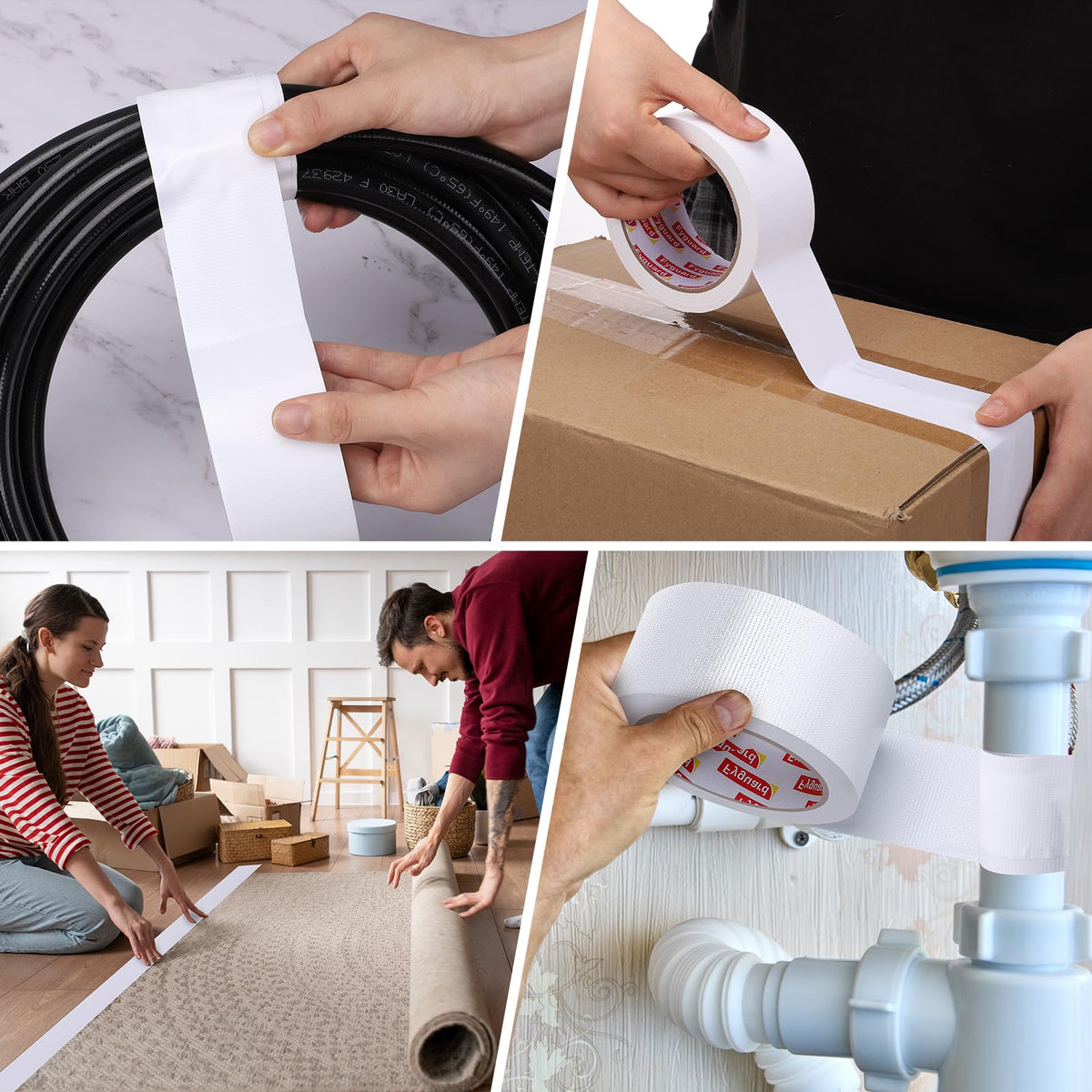 3 Rolls Duct Tape 48mm x 18m 8.5Mil, Silver Gaffer Tape 210μ