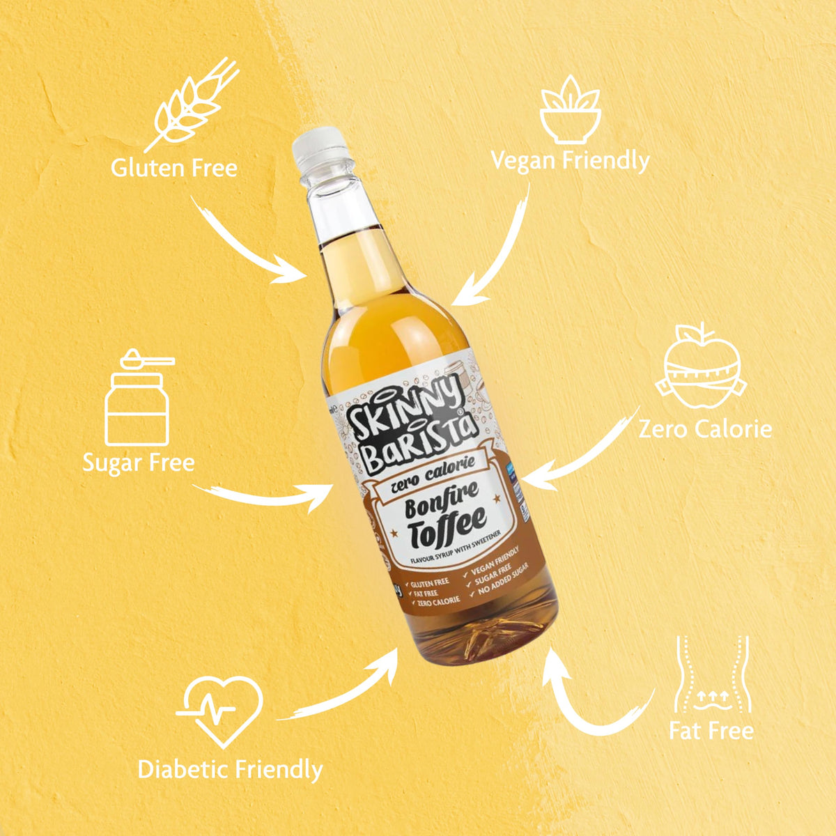 Skinny Food Co Butterscotch Syrup Zero Calorie 1L - Sugar Free Coffee Syrup