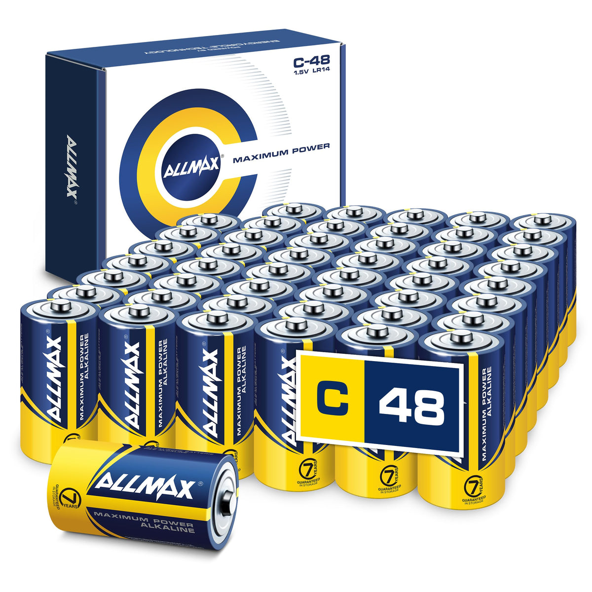 Allmax C (LR14) Maximum Power Alkaline Batteries (12 Count) – 1.5V