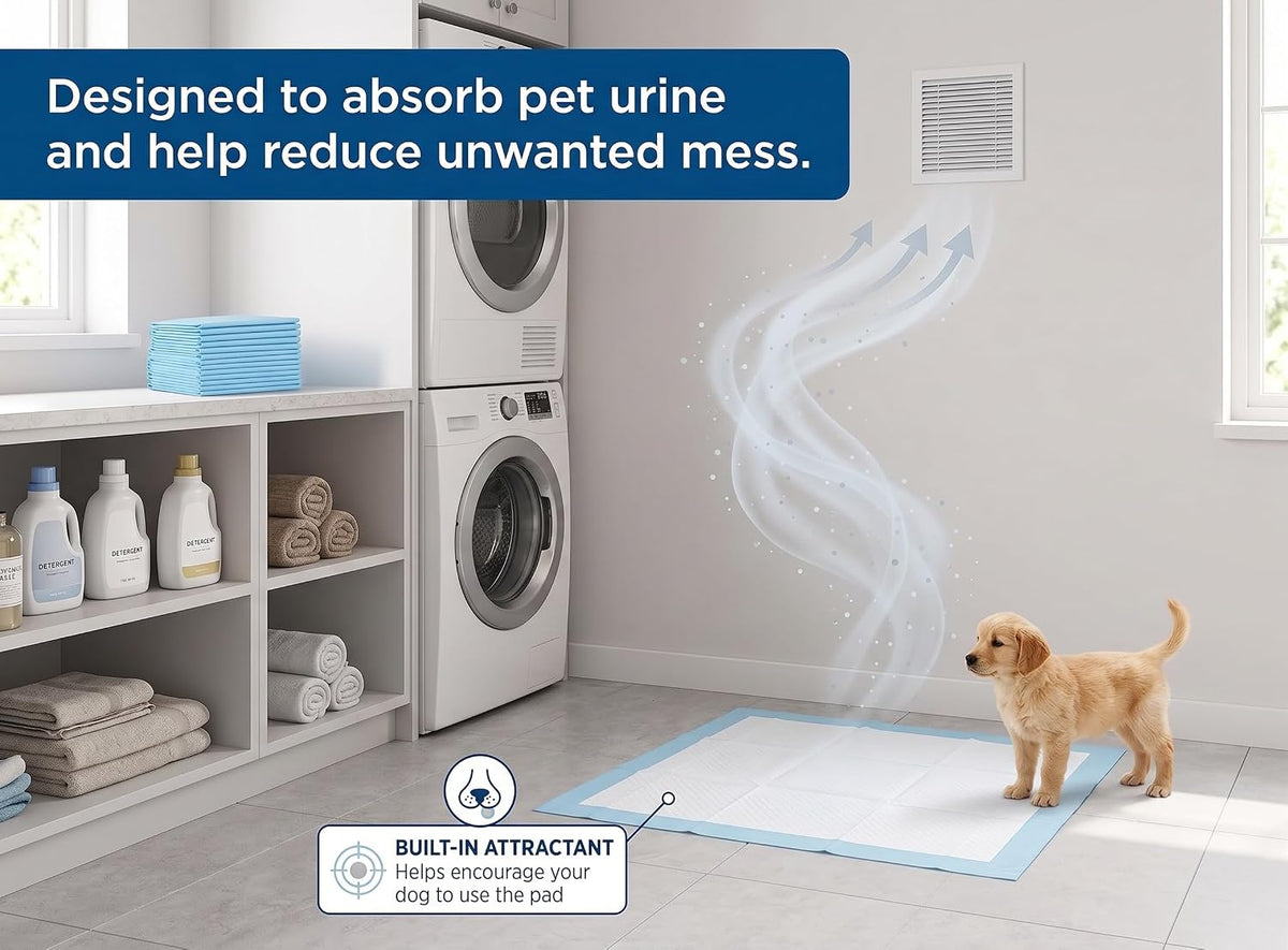 Bargain Factory - Pet Potty Training Pads Pack of 50 for Dogs Puppy Pads - Super-Absorbent 5 Layers Waterproof - 56 x 56 cm - Disposable Puppy Pee Pads
