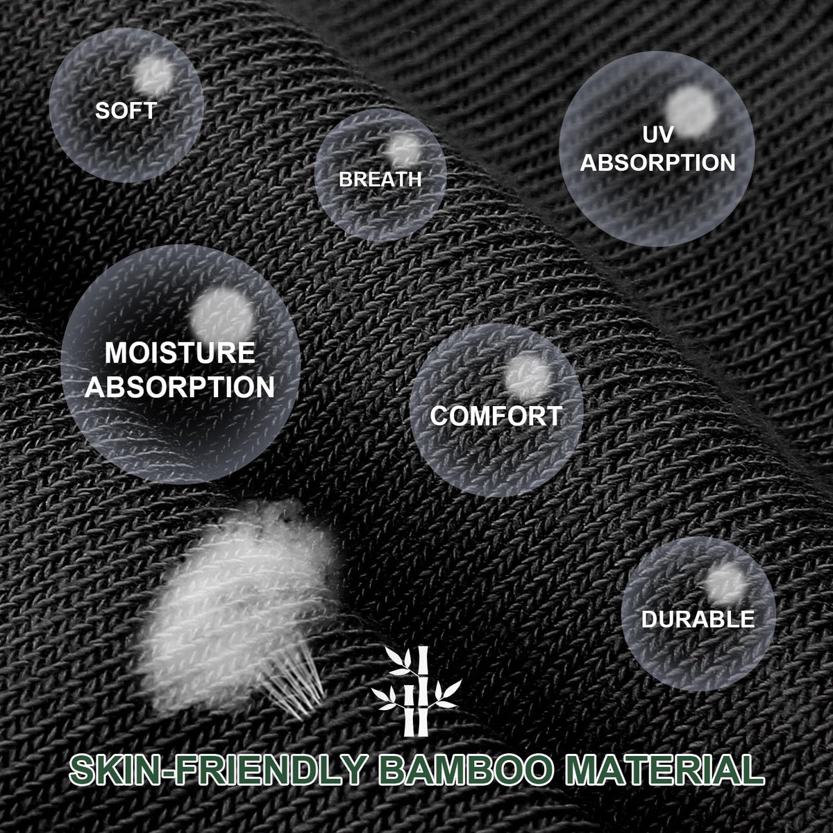 Niofind Bamboo Trainer Socks for Womens & Mens, 6 Pairs, Non Slip No Show