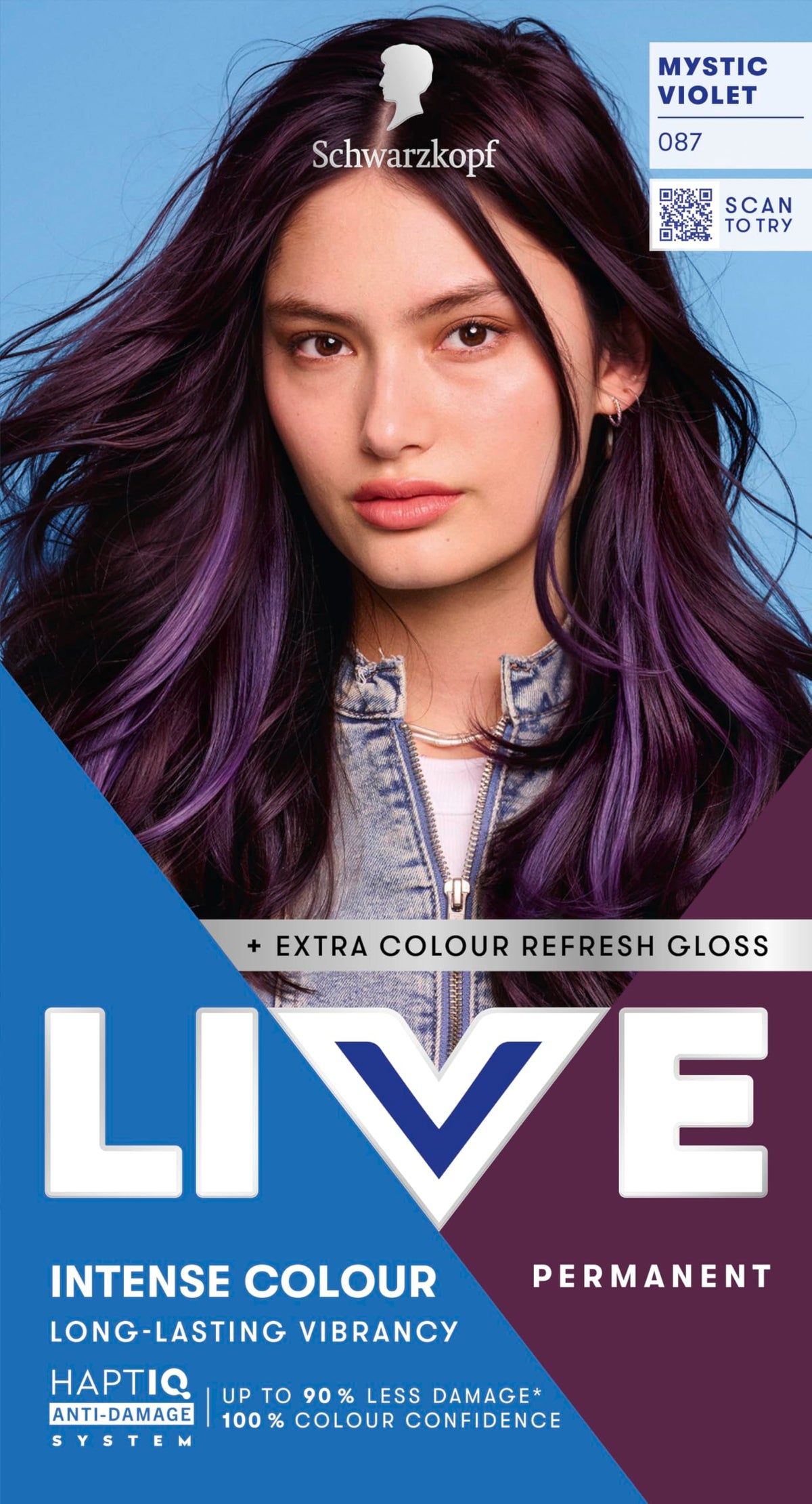 Schwarzkopf LIVE Intense Colour Hair Dye, 099 Deep Black