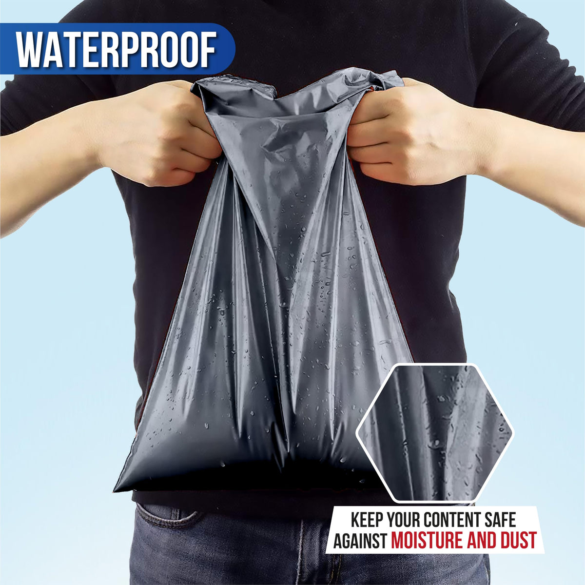 50 Grey Parcel Bags 10" x 14" Self Seal Postage Bag 254mm x 356mm Eco-Friendly Plastic Packaging Delivery Bags A4 Letter Mailing Bag Strong Waterproof Poly Mailers