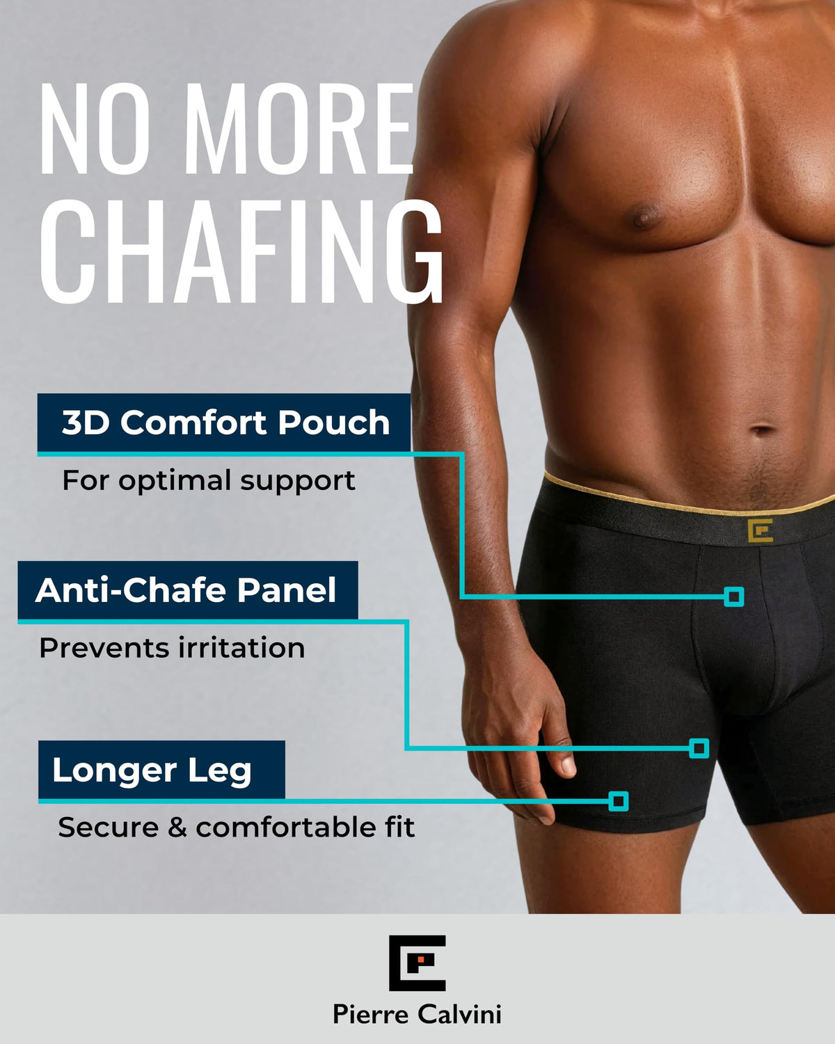 Pierre Calvini Bamboo Mens Boxers - Mens Underwear Multipack (3/6Pk)