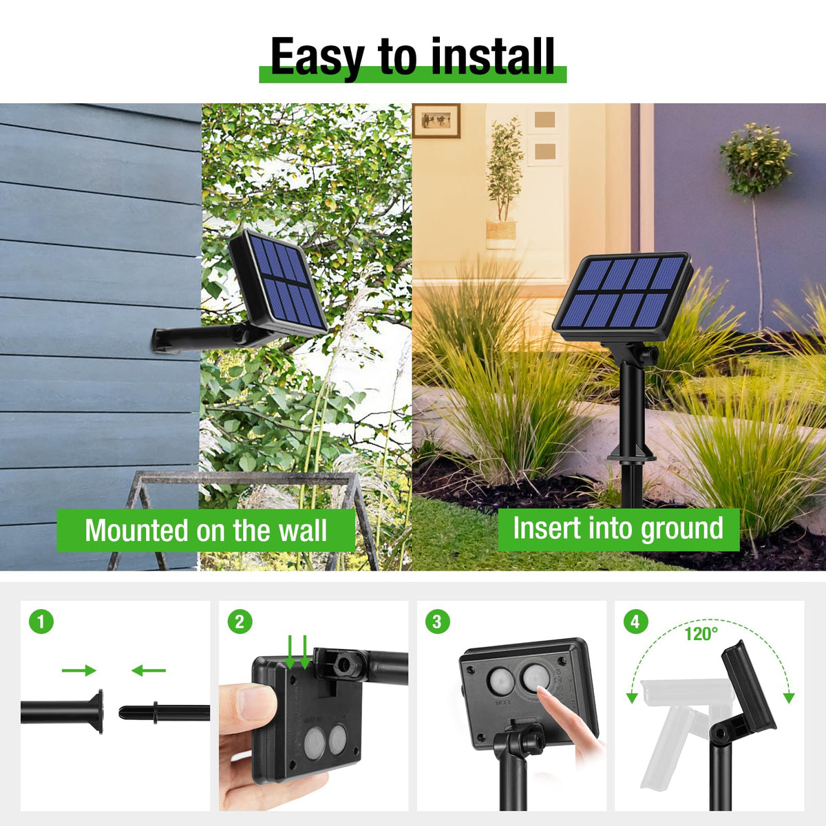 btfarm 2 Pack Solar String Lights Outdoor Garden, 15M/50FT 150 LED