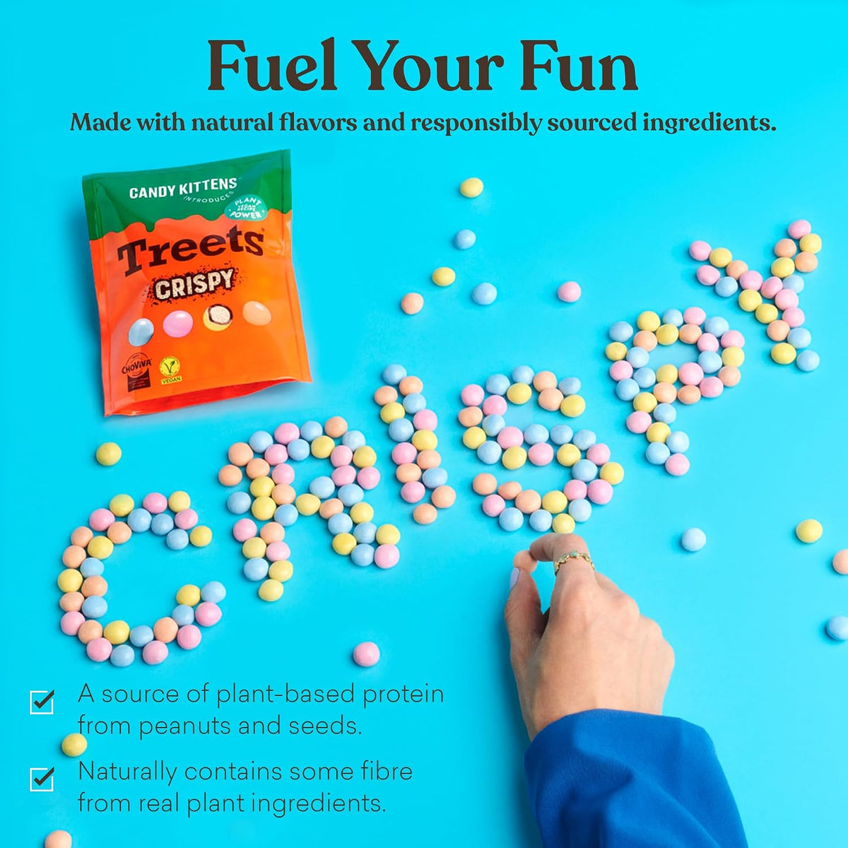 Candy Kittens Treets Rice Crispy Vegan Chocolate Snack, 120g, 1 Pack
