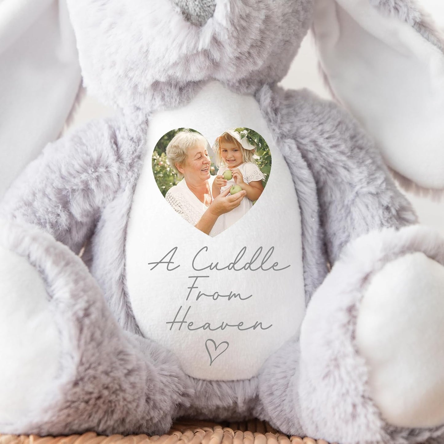 Personalised Memory Teddy | in Memory Gift, Memorial Keepsake Present | Memorial Photo Gift, Bereavement Gift | Memory Teddy Bear, Sympathy | A Cuddle from Heaven