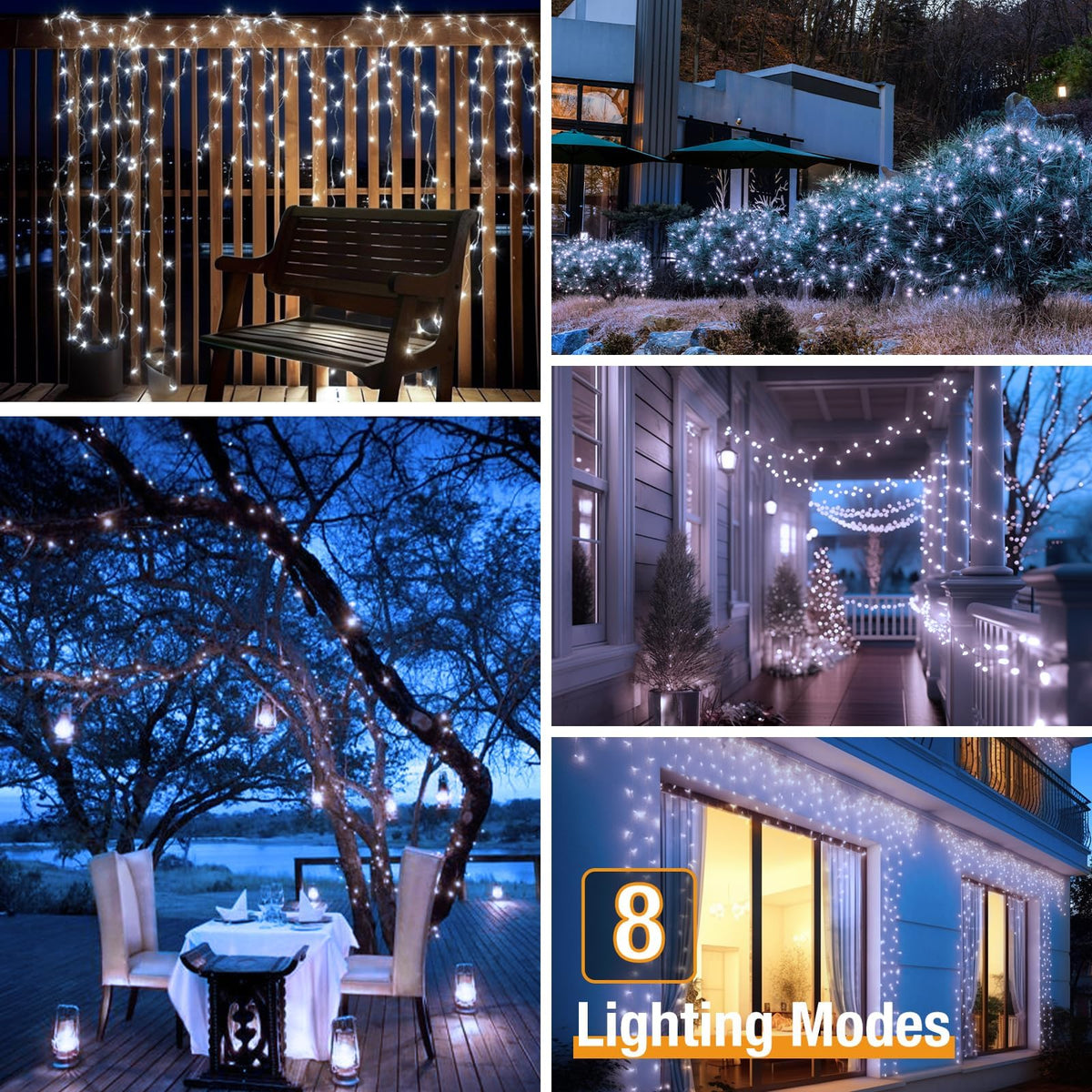 btfarm 2 Pack Solar String Lights Outdoor Garden, 15M/50FT 150 LED
