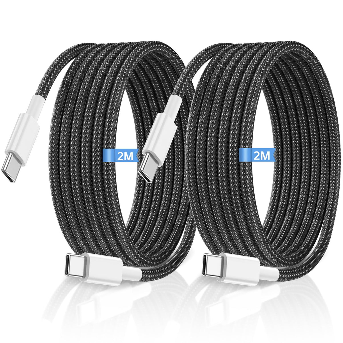 USB C to USB C Charger Cable, 2M 60W Type C Cable Lead Fast Charging, Phone Charger USB C iPhone Cable for Apple iPhone 18 17 16 Series MacBook iPad Pro/Air Samsung Galaxy S26/S25 Google Pixel 2Pack