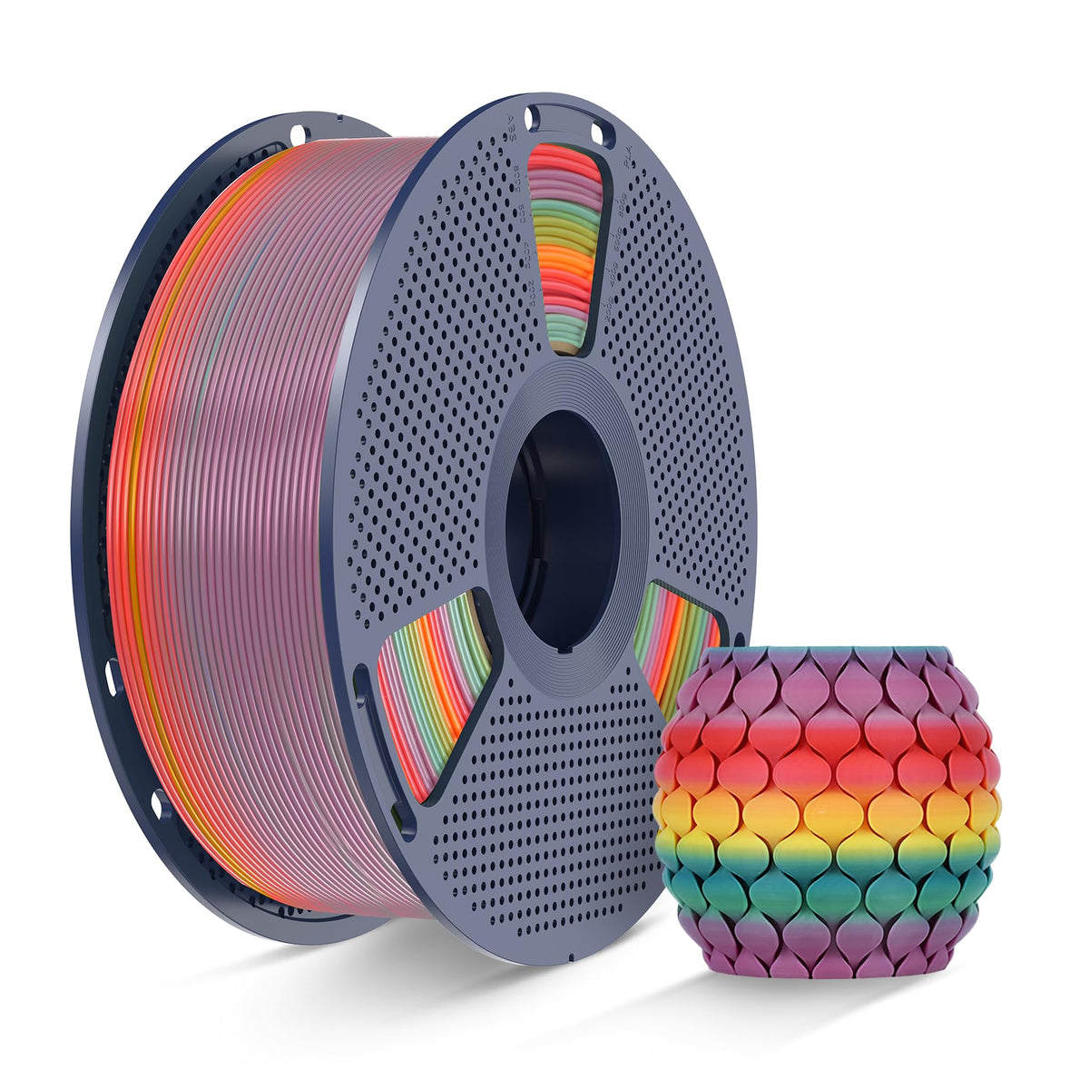 SUNLU 4KG Silk 2.0 PLA Filament 1.75, Gold+Silver+Titanium Steel+Copper Red
