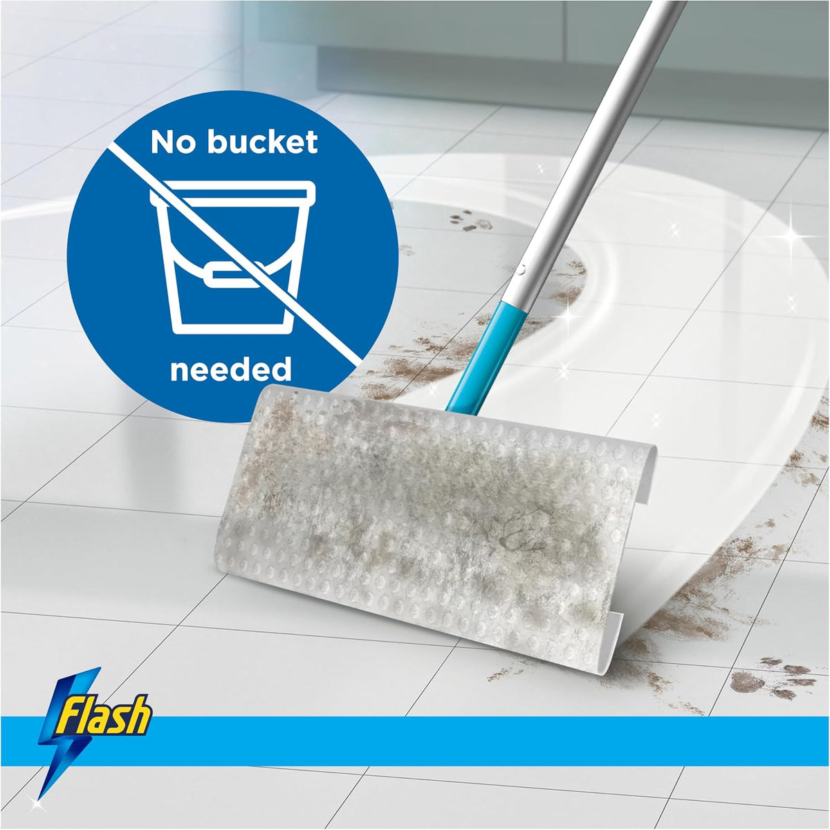 Flash Speedmop Wet Mop Floor Cleaner Starter Kit 1 Mop, 6 Wet Lemon Refills