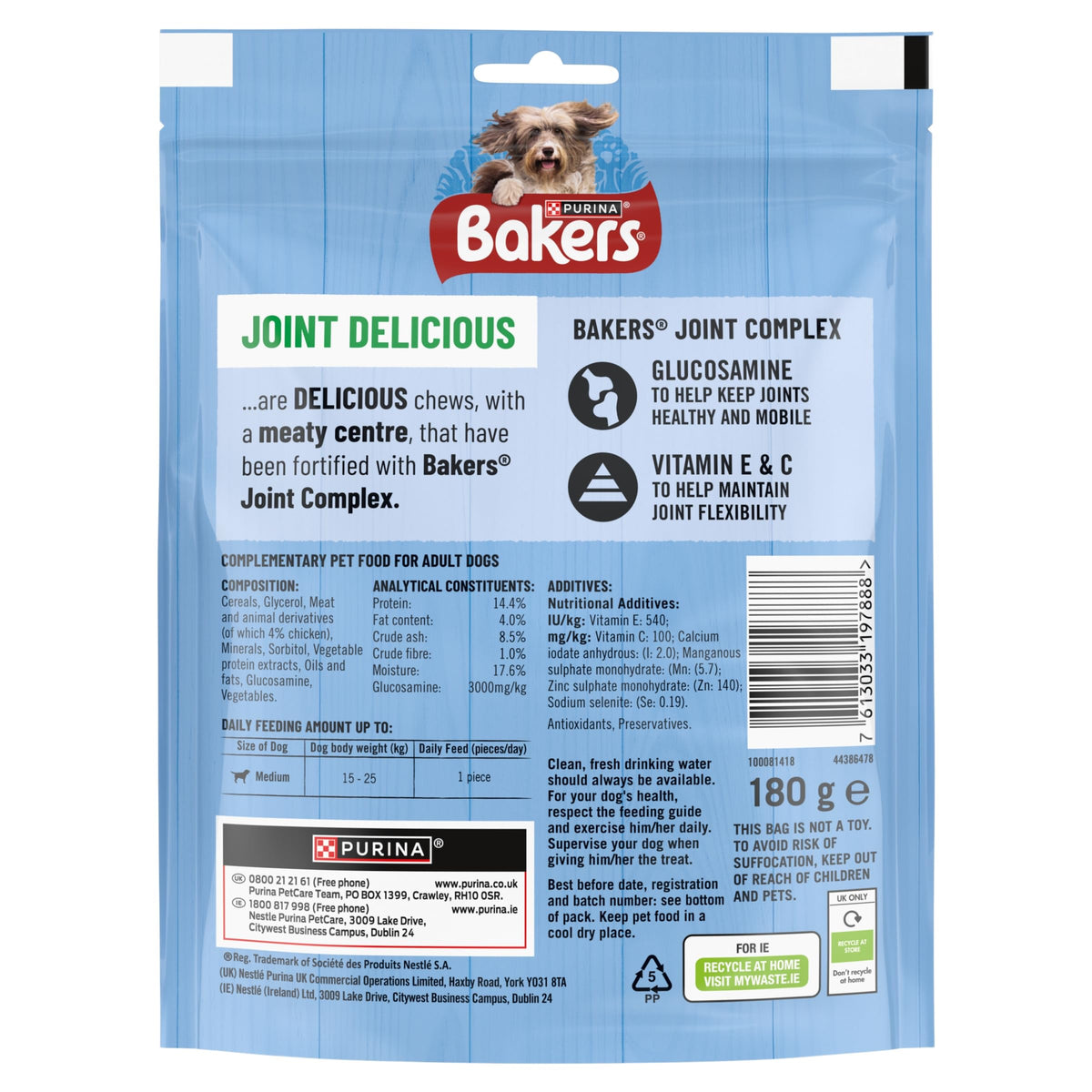 BAKERS Sizzlers Bacon Dog Treats 315g (Pack of 3)