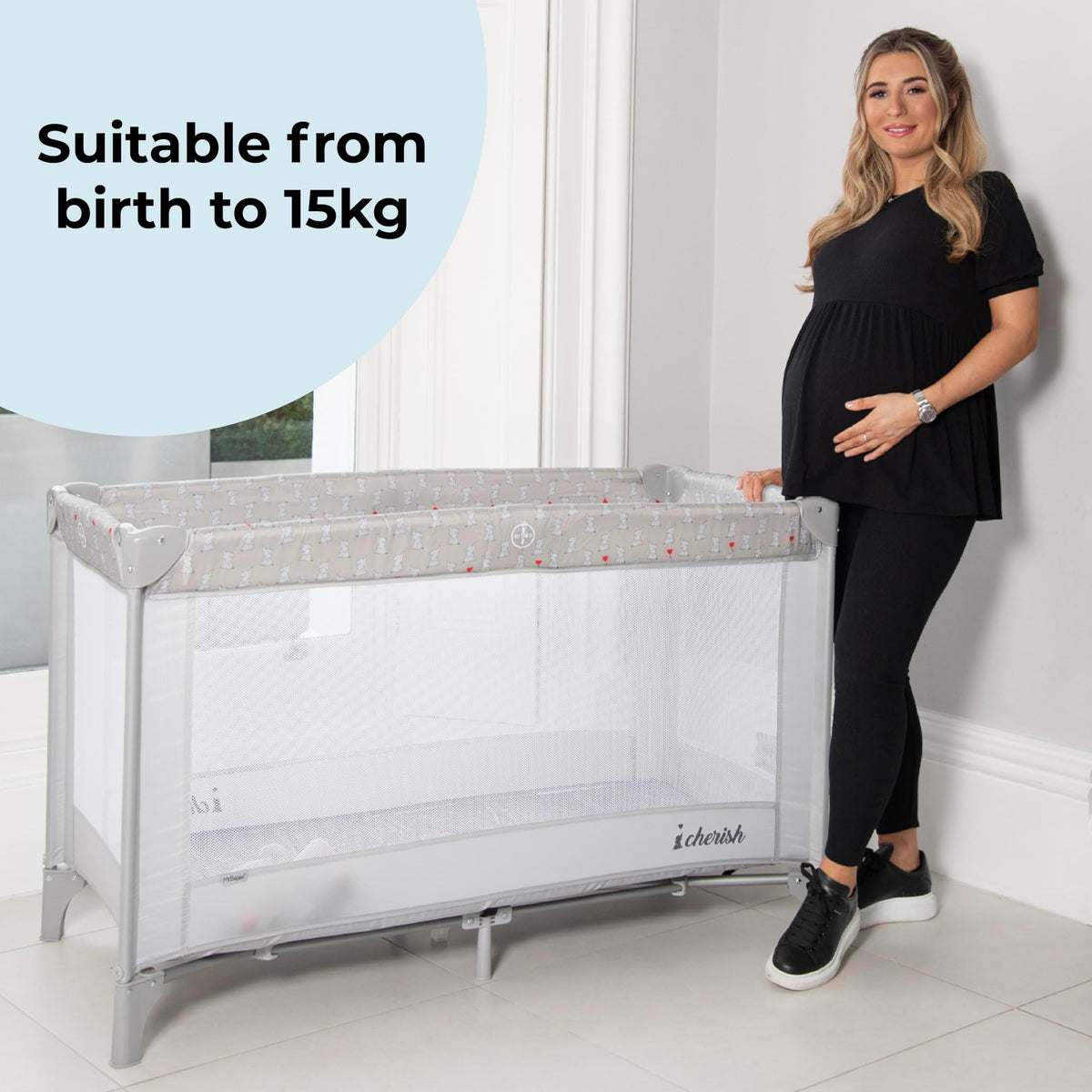 My Babiie MBTC1 Travel Cot from Birth to 15kg - Ivory