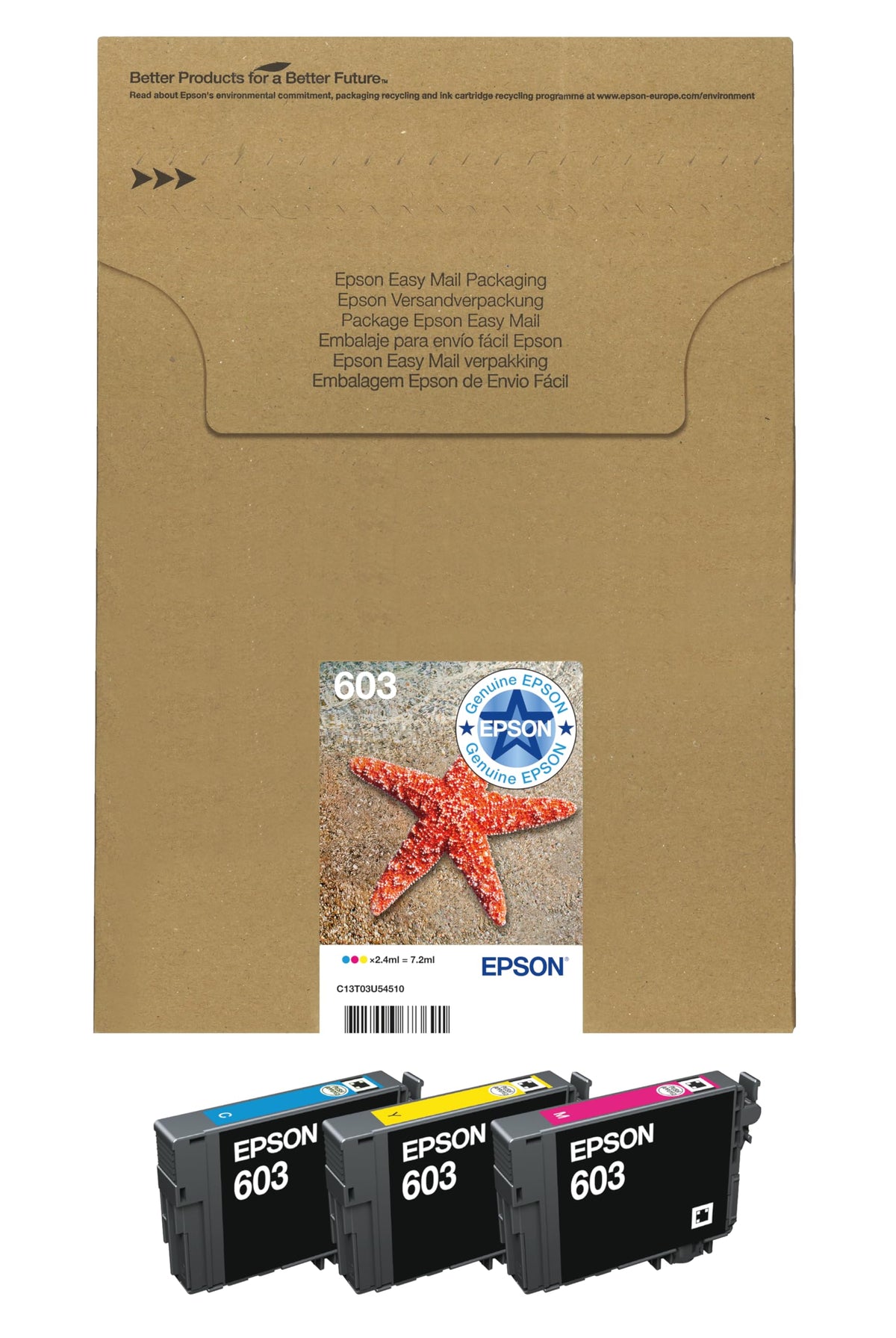 Epson 603 Starfish Genuine , 4-Colours Multipack Ink Cartridges