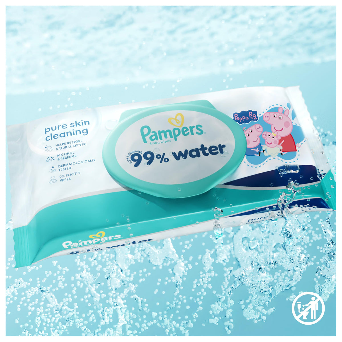 Pampers 99% Water Baby Wipes, 720 Count