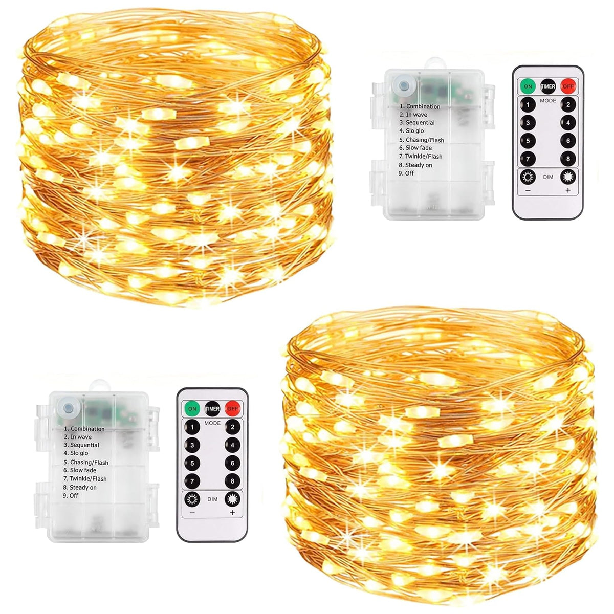 60LED 6m Fairy Lights Battery Operated, Battery Powered String Light Indoor