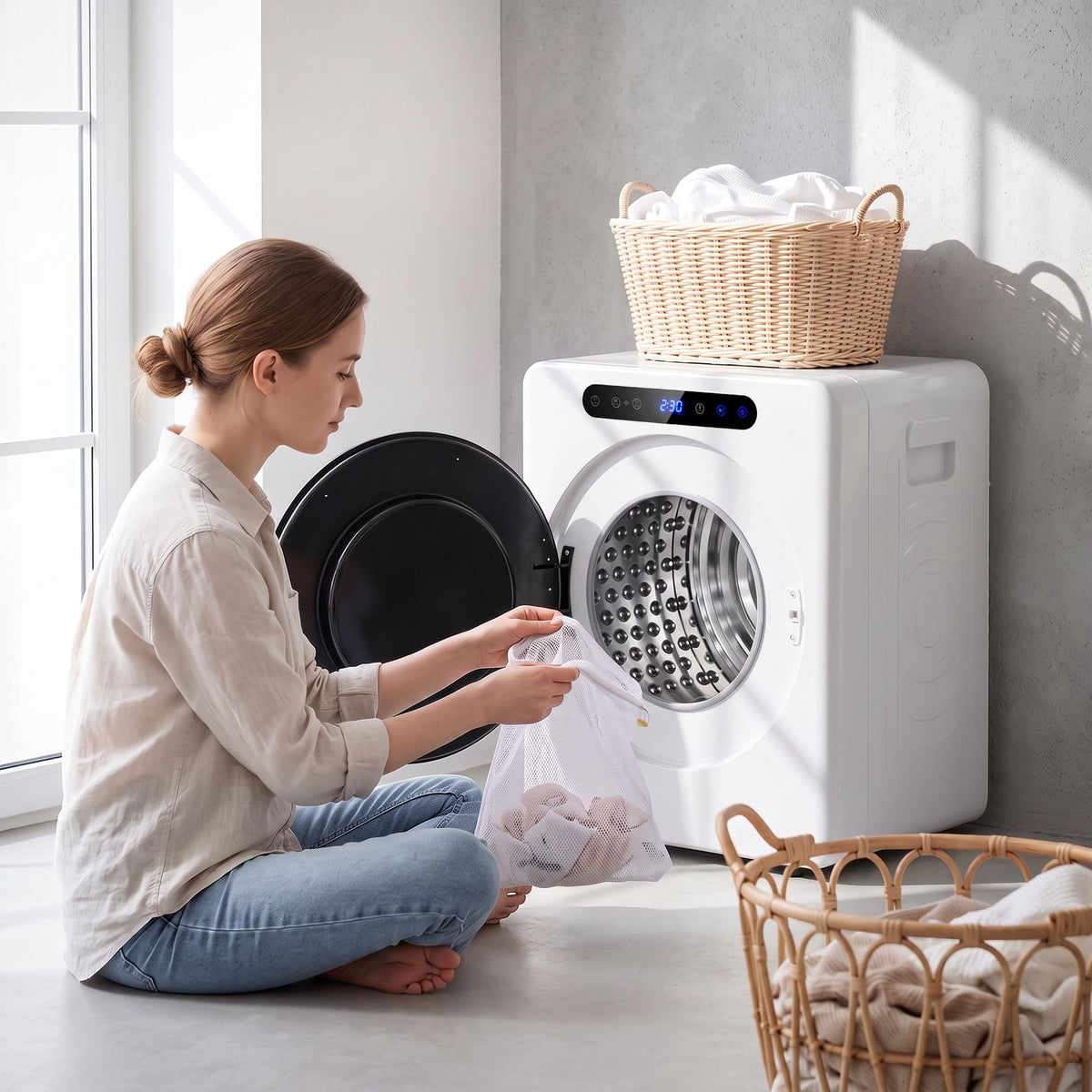 HOMCOM Vented Tumble Dryer 5kg Wet Laundry/3kg Dry Capacity 1000W Black