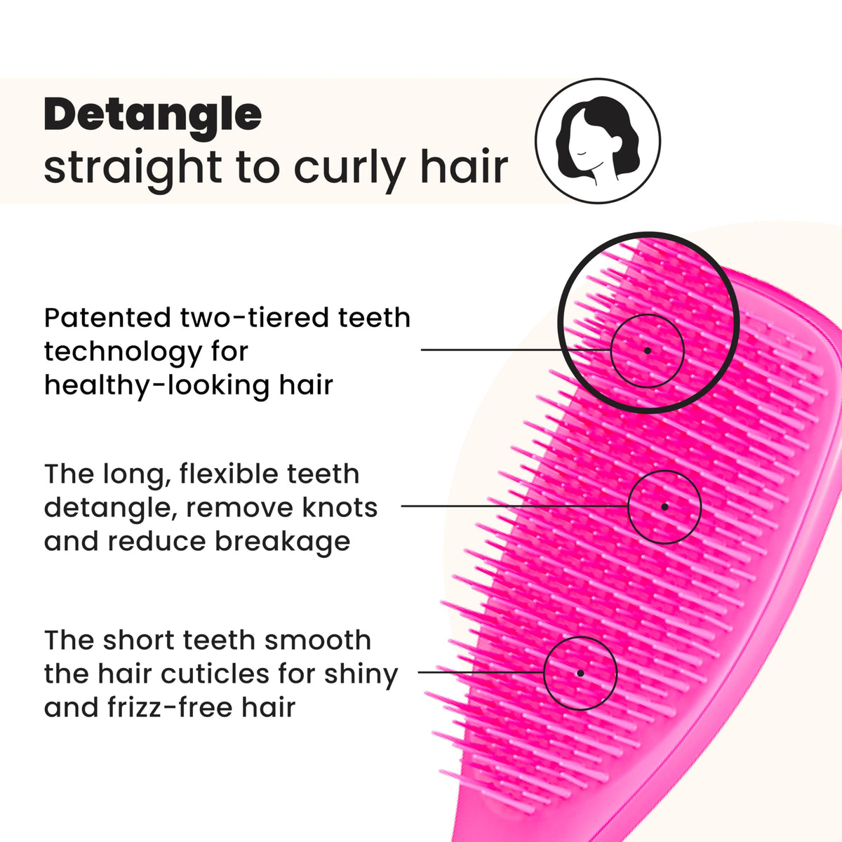 Tangle Teezer The Ultimate Detangler Straight to Curly Hairbrush