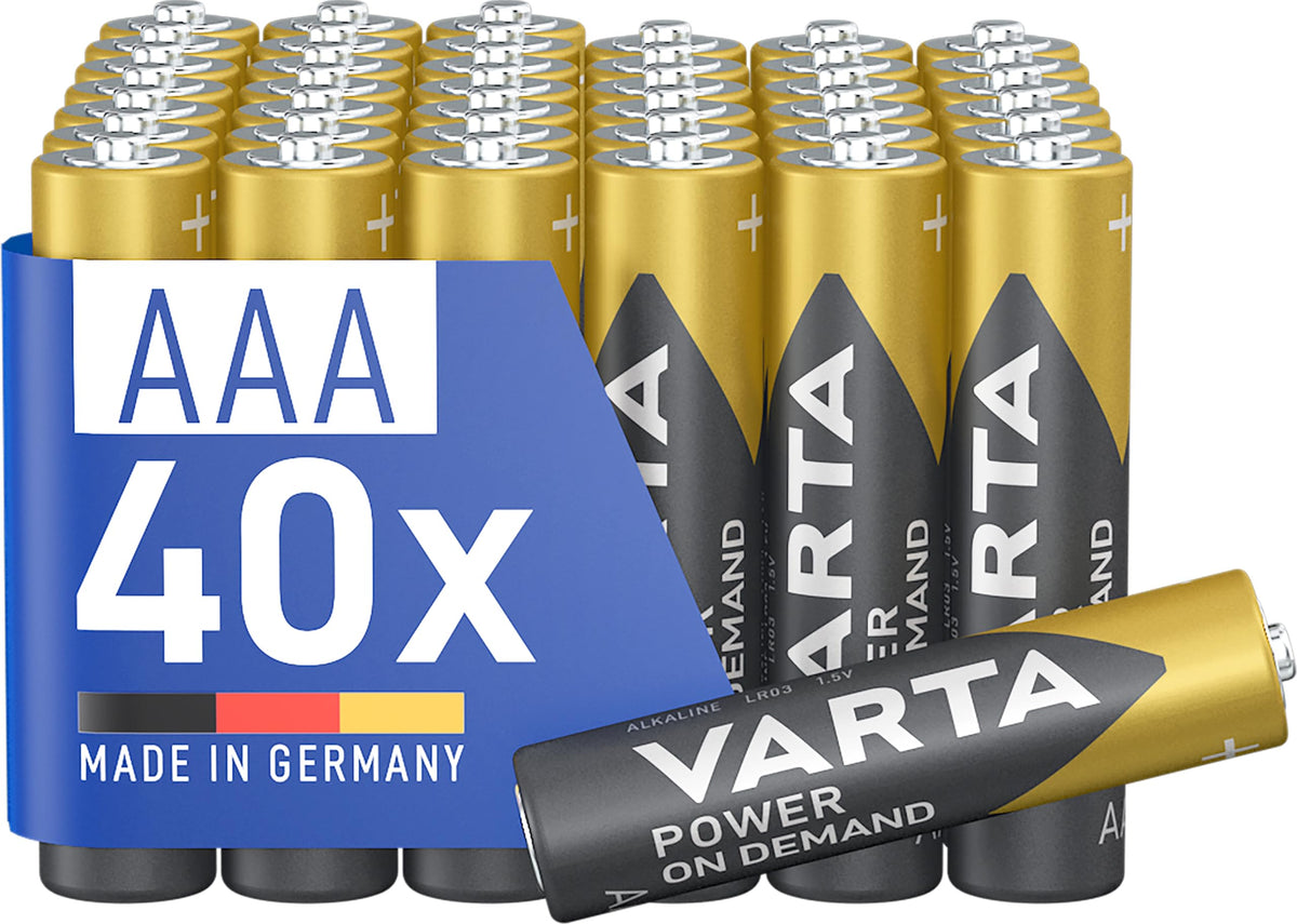 VARTA Batteries AA, Pack of 40, Power on Demand, Alkaline, 1.5 V