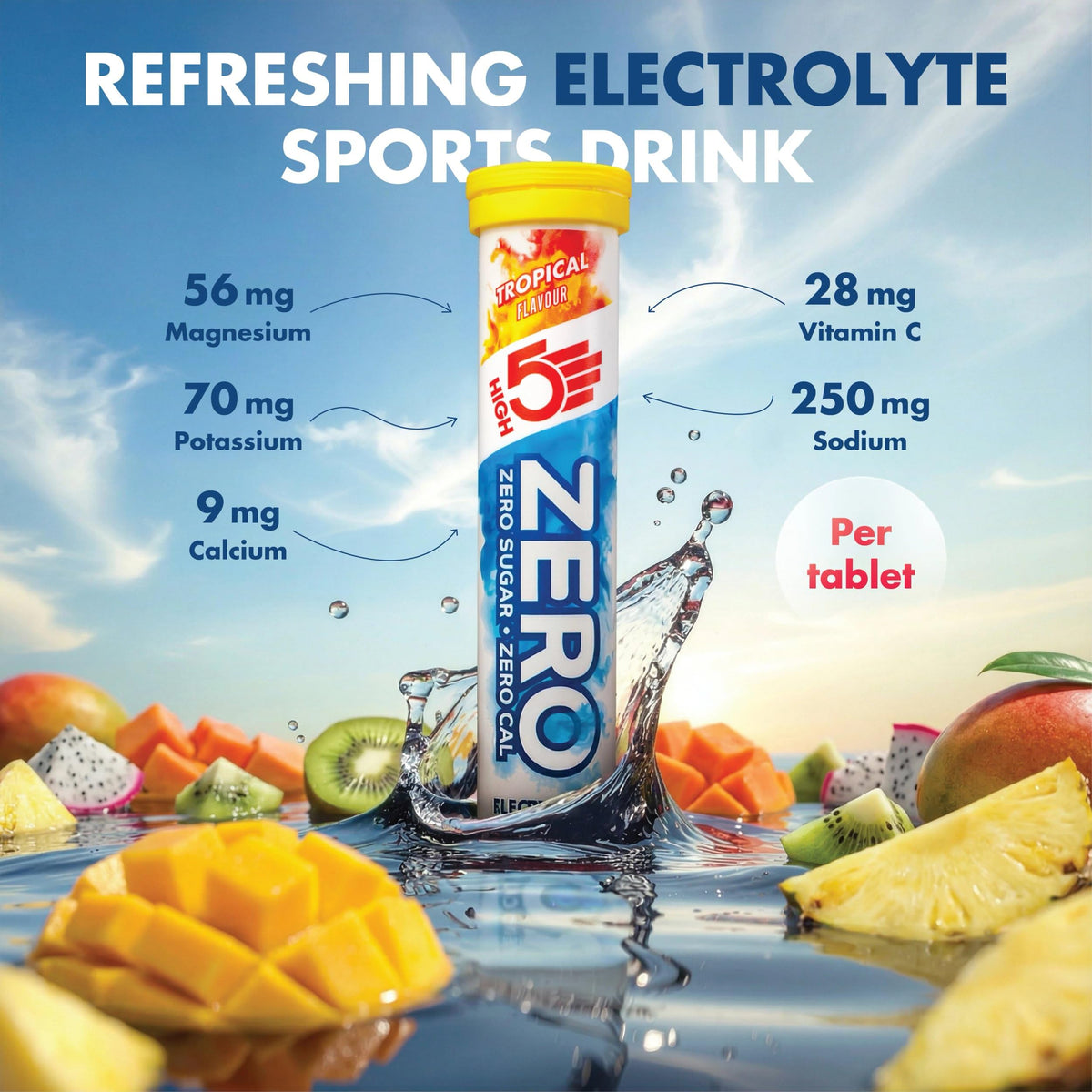 HIGH5 Zero Electrolyte Tablets for Hydration, Berry, 20 Tablets